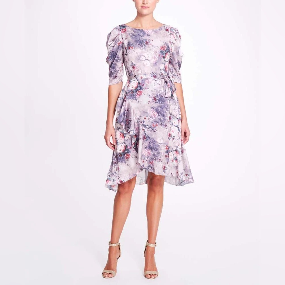 NWOT Marchesa Notte Printed Silky Midi Dress